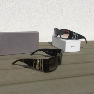 Dior RAIN 2 Sunglasses - Two pair. One complete box. Black & tortoise